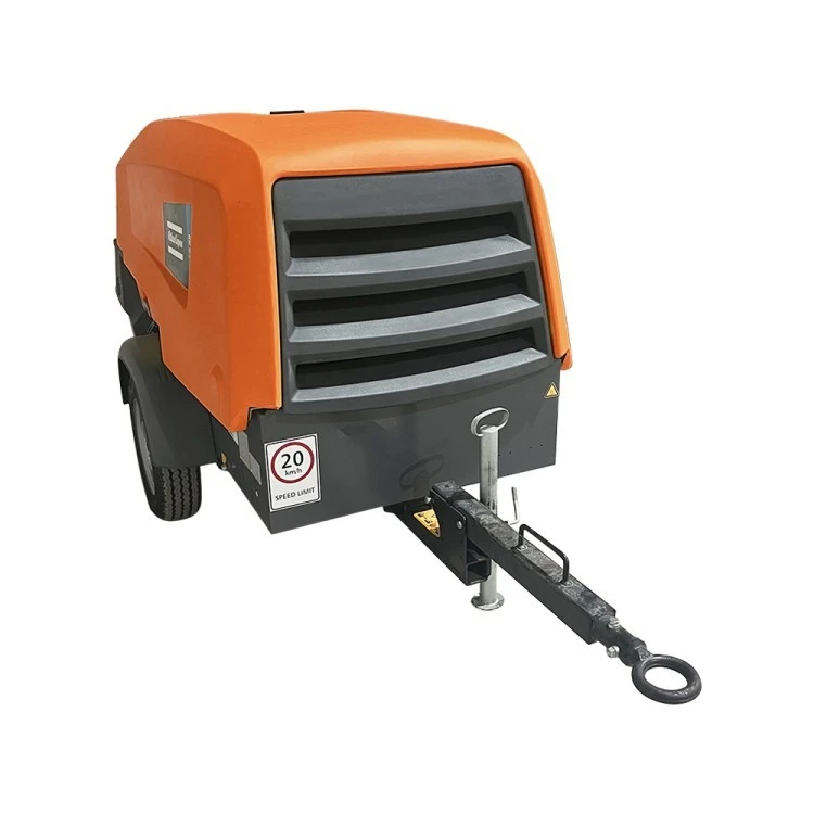 Towable diesel air compressor
