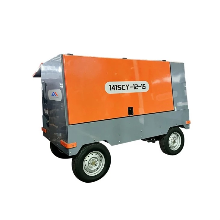 Compressore d'aria portatile diesel a vite con pozzo a quattro ruote da 15 bar