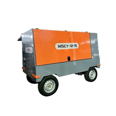 Compressore d'aria portatile diesel a vite con pozzo a quattro ruote da 15 bar